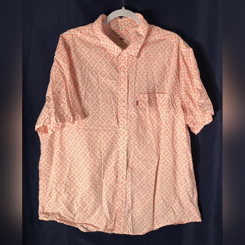 LEVIS  Men's Orange Patterned Shirt        zize XXL made In  India